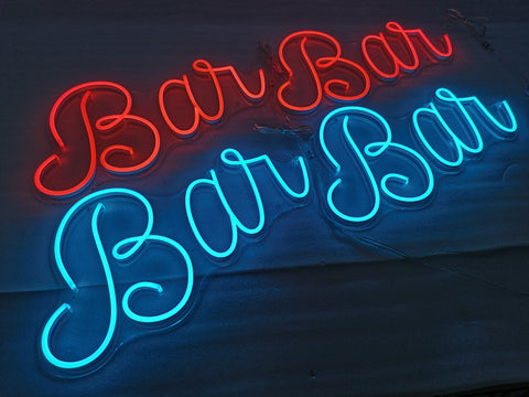 Bar neon sign (Red or Ice Blue) (Next day)