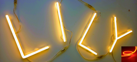Orange Flux Single Neon Characters/Numbers